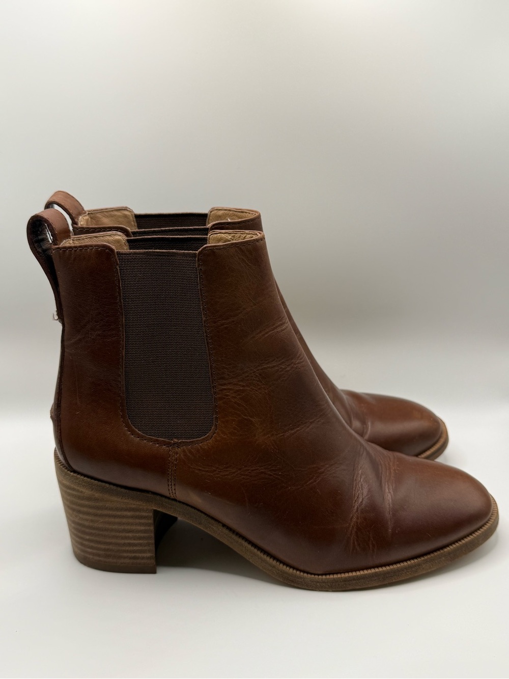 Madewell Brown Leather Chelsea Booties
